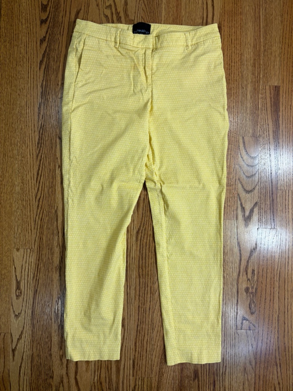 Cynthia Rowley Gold Geometric Pattern Mid-Rise Tapered Chino Pants (12)